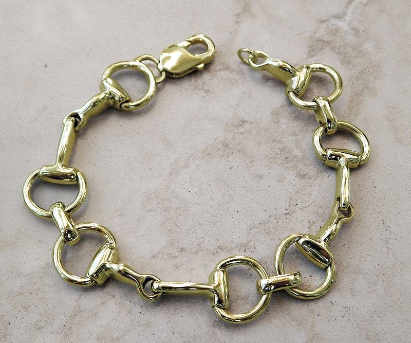 Massives 14K Gold Mittleres Reitpferde Snaffle Bit Armband 31.8 Gramm von CavalliCollection