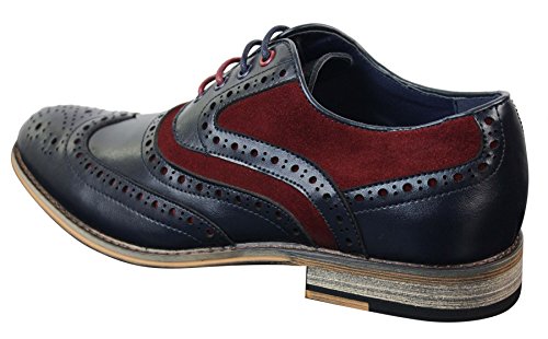 Cavani Herrenschuhe Echtleder Blau Braun SchwarzDesign Retro Vintage Wildleder von Cavani