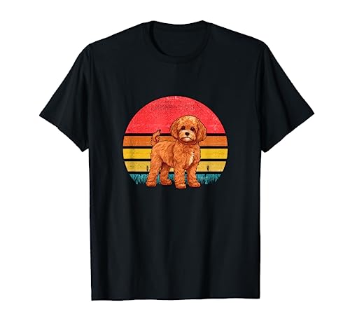Cavapoo Sonnenuntergang Retro Hund Vintage Design Mama Papa Kinder T-Shirt von Cavapoo Axisone Vintage