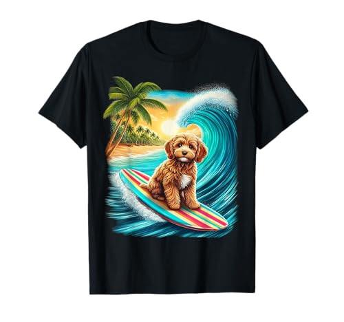 Cavapoo Wave Lustiges Surfbrett Hund Surfen Cavapoo Mama Papa T-Shirt Cavapoo Wave Lustiges Surfbrett Hund Surfen Cavapoo Mama Papa T-Shirt von Cavapoo Dog Cavalier King Charles and Poodle dog