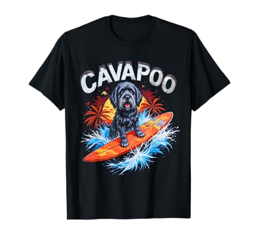 Cavapoo Wave Lustiges Surfbrett Hund Surfen Cavapoo Mama Papa T-Shirt Cavapoo Wave Lustiges Surfbrett Hund Surfen Cavapoo Mama Papa T-Shirt von Cavapoo Dog Cavalier King Charles and Poodle dog
