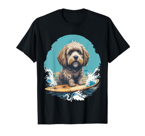 Cavapoo Wave Lustiges Surfbrett Hund Surfen Cavapoo Mama Papa T-Shirt Cavapoo Wave Lustiges Surfbrett Hund Surfen Cavapoo Mama Papa T-Shirt von Cavapoo Dog Cavalier King Charles and Poodle dog
