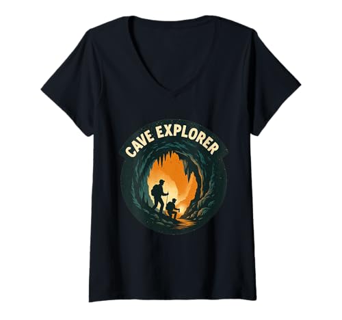 Damen Shirt für Höhlenforscher, Indiana, Wandern, Untergrundabenteuer T-Shirt mit V-Ausschnitt Damen Shirt für Höhlenforscher, Indiana, Wandern, Untergrundabenteuer T-Shirt mit V-Ausschnitt von Cave Explorer Tee Shirts for Adventure Seekers
