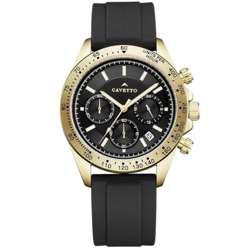 Cavetto Chronograph – Uhr Chronograph 42mm – Sportliche Handuhr mit Stoppfunktion – Armbanduhr Edelstahl – Für Männer mit Drive Cavetto Chronograph – Uhr Chronograph 42mm – Sportliche Handuhr mit Stoppfunktion – Armbanduhr Edelstahl – Für Männer mit Drive von Cavetto