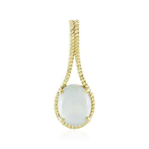 Brasilianischer Aquamarin Anhänger - 2,52 Karat Edelstein Cabochon in Vergoldetem 925er Silber - Eleganter Schmuck für Damen - Blassblauer Edelsteinanhänger - Luxuriöser und Raffinierter Halsschmuck von Cavill