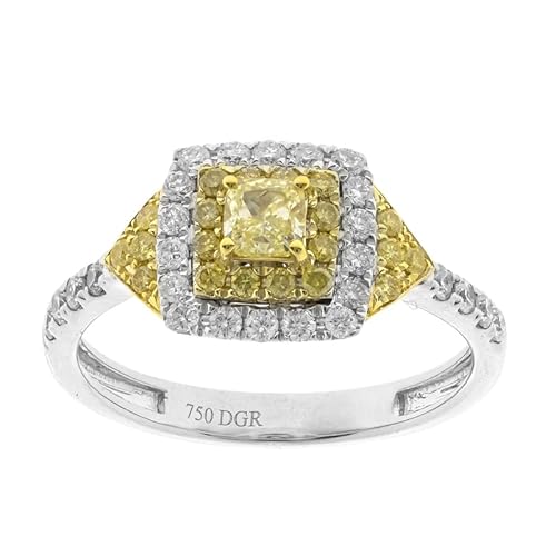 Cavill 14 Karat Gelbgold Diamantring mit 0,28 ct antik geschliffenem Brillant und insgesamt 0,63 ct Weiß- & Gelb-Diamanten, eleganter Vintage Stil, Ringgröße 17, moderner eleganter Schmuck Cavill 14 Karat Gelbgold Diamantring mit 0,28 ct antik geschliffenem Brillant und insgesamt 0,63 ct Weiß- & Gelb-Diamanten, eleganter Vintage Stil, Ringgröße 17, moderner eleganter Schmuck von Cavill