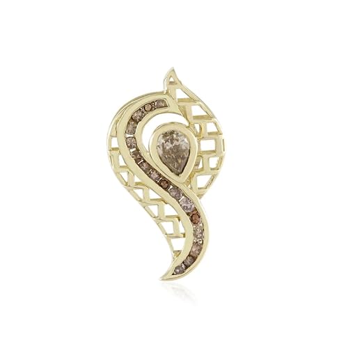 Cavill 375er Gelbgold Goldanhänger mit I2 Champagner Diamanten 0,266 ct, tropfenförmiger Brillant, modernes geschwungenes Design, eleganter Schmuck in warmem Gelbgold Cavill 375er Gelbgold Goldanhänger mit I2 Champagner Diamanten 0,266 ct, tropfenförmiger Brillant, modernes geschwungenes Design, eleganter Schmuck in warmem Gelbgold von Cavill
