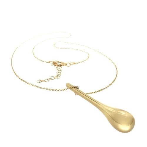 Cavill 925er Sterling Silber vergoldete Halskette mit tropfenförmigem Anhänger, verstellbar 42-47 cm, eleganter moderner Schmuck in Goldfarbe für Damen, vielseitig tragbar von Cavill
