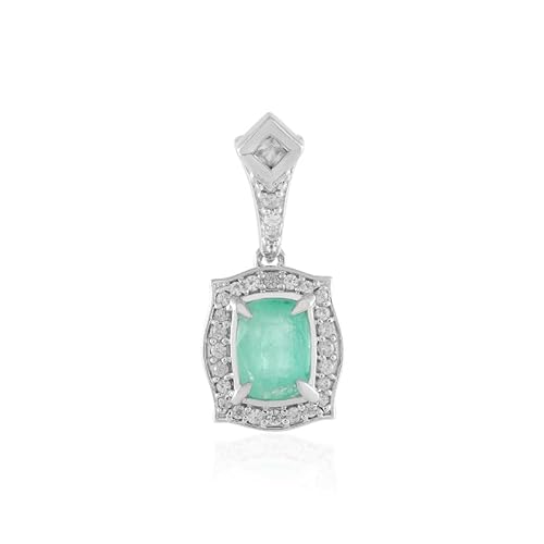 Cavill Äthiopischer Smaragd Anhänger 0,889 ct Antikschliff 925 Sterlingsilber platinierter Silberanhänger mit funkelnden Zirkonen aus Kambodscha, elegantes Design 23x10 mm Cavill Äthiopischer Smaragd Anhänger 0,889 ct Antikschliff 925 Sterlingsilber platinierter Silberanhänger mit funkelnden Zirkonen aus Kambodscha, elegantes Design 23x10 mm von Cavill