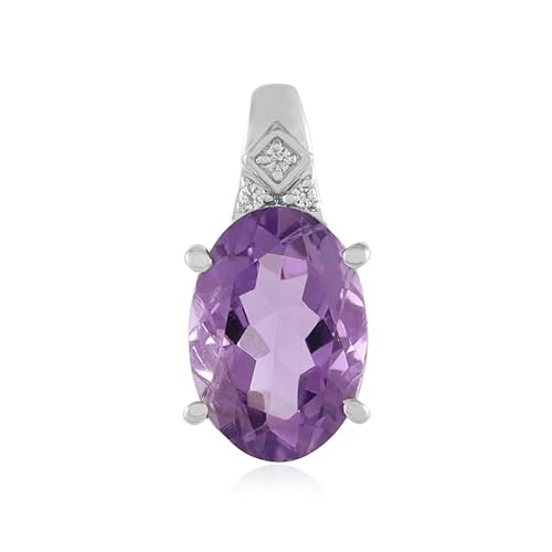 Cavill Amethyst Silberanhänger 5,0 ct Ovalschliff mit funkelnden Zirkonen 925er Sterling Silber plattiert moderner Schmuckanhänger lila Edelstein 20x10 mm Cavill Amethyst Silberanhänger 5,0 ct Ovalschliff mit funkelnden Zirkonen 925er Sterling Silber plattiert moderner Schmuckanhänger lila Edelstein 20x10 mm von Cavill