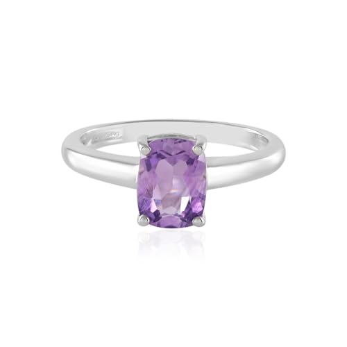 Cavill Amethystsilberring 1,08 ct Antikschliff in 925 Sterling Silber, Brasilianischer Amethyst Ring, elegante lila Edelsteinfassung, zeitlos modernes Design von Cavill