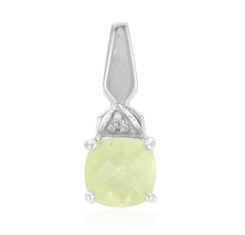 Cavill Kettenanhänger Cavill Prehnit Anhänger 925 Silber, 0,96 ct Kissen-Schliff, Weißtopas (1-tlg) von Cavill