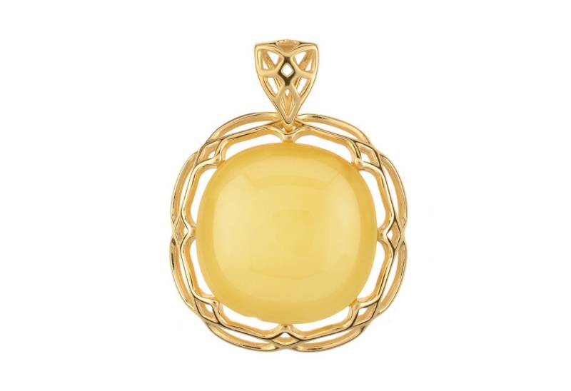 Cavill Kettenanhänger Milky Bernstein 3,5 ct Silberanhänger vergoldet, antik, elegant (1-tlg) von Cavill
