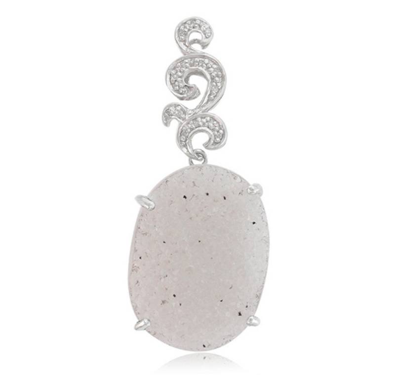 Cavill Kettenanhänger Cavill Silberanhänger mit 25,35 ct Glitzer-Achat & 15 Diamanten (1-tlg) von Cavill