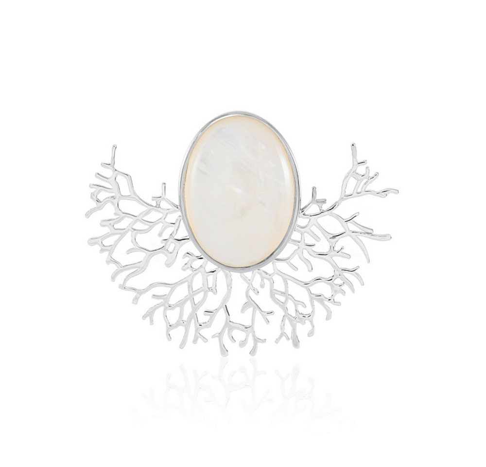 Cavill Kettenanhänger Cavill Perlmutt-Silberanhänger 925 Sterling Silber oval Baum Design (1-tlg) von Cavill