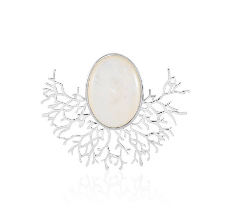 Cavill Kettenanhänger Cavill Perlmutt-Silberanhänger 925 Sterling Silber oval Baum Design (1-tlg) von Cavill