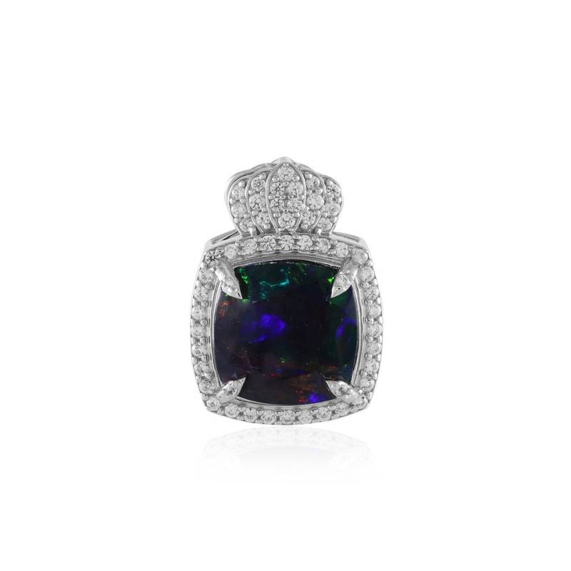 Cavill Kettenanhänger Cavill Äthiopischer Opal 2,57 ct Ring 925 Silber platinert Zirkon (1-tlg) von Cavill