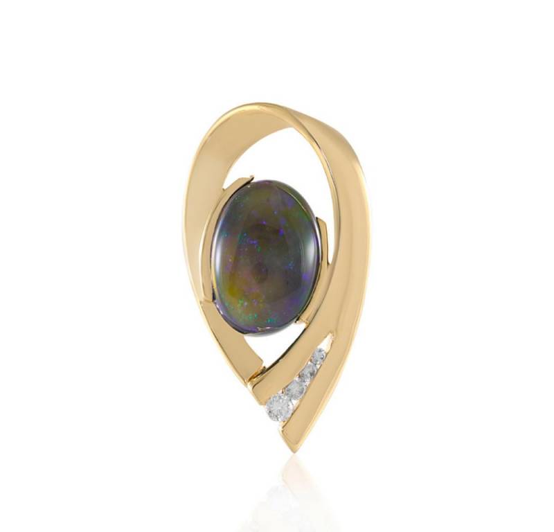 Cavill Kettenanhänger Cavill Opal Silberanhänger 925 vergoldet, 3,8 ct Zirkon rund Damen (1-tlg) von Cavill