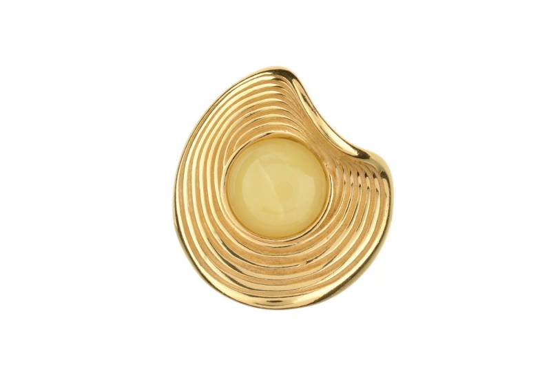 Cavill Kettenanhänger Cavill Sterling Silber Anhänger vergoldet, 0,6 ct Milky-Bernstein rund (1-tlg) von Cavill