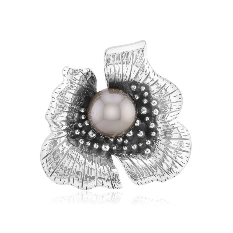 Cavill Kettenanhänger 925 Sterling Silber Damenanhänger mit 10,5 mm Tahitiperle, floral (1-tlg) von Cavill