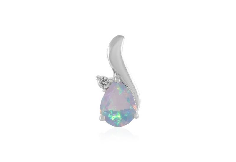 Cavill Kettenanhänger Welo-Opal Silberanhänger plattiniert 0,53 ct Tropfen Zirkon Damen (1-tlg) von Cavill