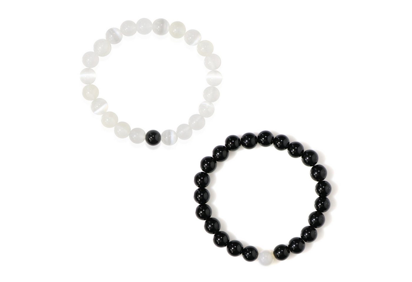 Cavill Armband Cavill Onyx & Selenit Armband Set 141,67 Ct Rund 8mm Edelstein (1-tlg) von Cavill