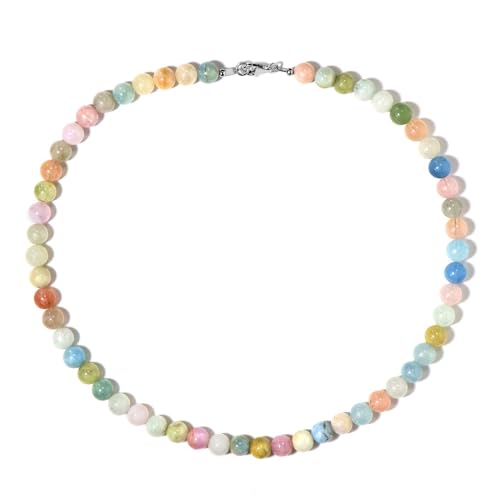 Cavill Beryll Halskette Silber 925 mit 180,833 ct Rundperlen aus Nigeria, 45 cm Elegante Damen Perlenkette in Pastellfarben, Modernes Schmuckstück für jeden Anlass von Cavill