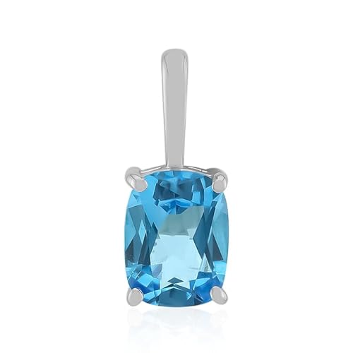 Cavill Brasilianischer Blautopas Anhänger 1,318 ct in 925er Sterlingsilber - Eleganter Antikschliff Edelstein Schmuck für Damen - Blauer Topas Kettenanhänger - Exquisites Accessoire für Tag und Abend von Cavill