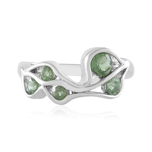 Cavill Chrom-Apatit Ring 0,65 ct aus 925 Sterling Silber platinbeschichtet, eleganter moderner Schmuck mit rund geschliffen grünem Apatit, originell, Brasilien Cavill Chrom-Apatit Ring 0,65 ct aus 925 Sterling Silber platinbeschichtet, eleganter moderner Schmuck mit rund geschliffen grünem Apatit, originell, Brasilien von Cavill