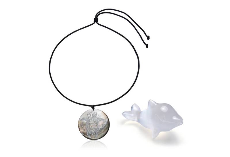 Cavill Collier Cavill Selenit-Delfin Halskette 1,14 ct Perlmutt Anhänger verstellbar (1-tlg) von Cavill