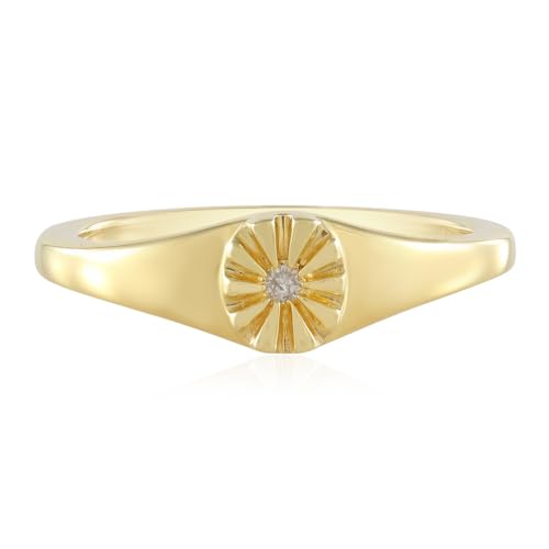 Cavill eleganter runder Damenring Silber 925 vergoldet mit 0,018 ct Diamant I2, 1,5 mm Rundschliff, moderner Schmuck, feines Design, hochwertiger Goldüberzug Cavill eleganter runder Damenring Silber 925 vergoldet mit 0,018 ct Diamant I2, 1,5 mm Rundschliff, moderner Schmuck, feines Design, hochwertiger Goldüberzug von Cavill