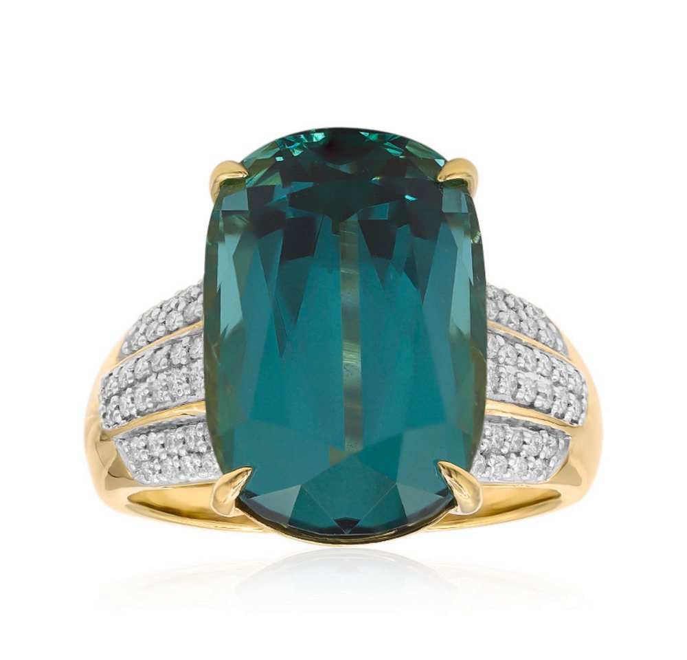 Cavill Diamantring Cavill Goldring 18K mit 12,5 ct Indigolith und 0,255 ct Diamanten (1-tlg) von Cavill