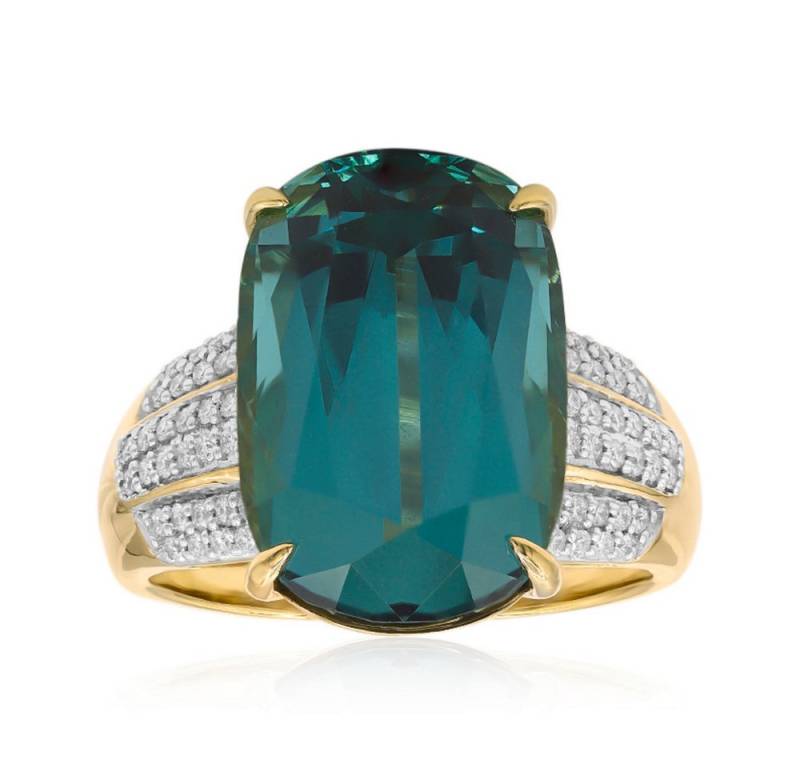 Cavill Diamantring Cavill Goldring 18K mit 12,5 ct Indigolith und 0,255 ct Diamanten (1-tlg) von Cavill