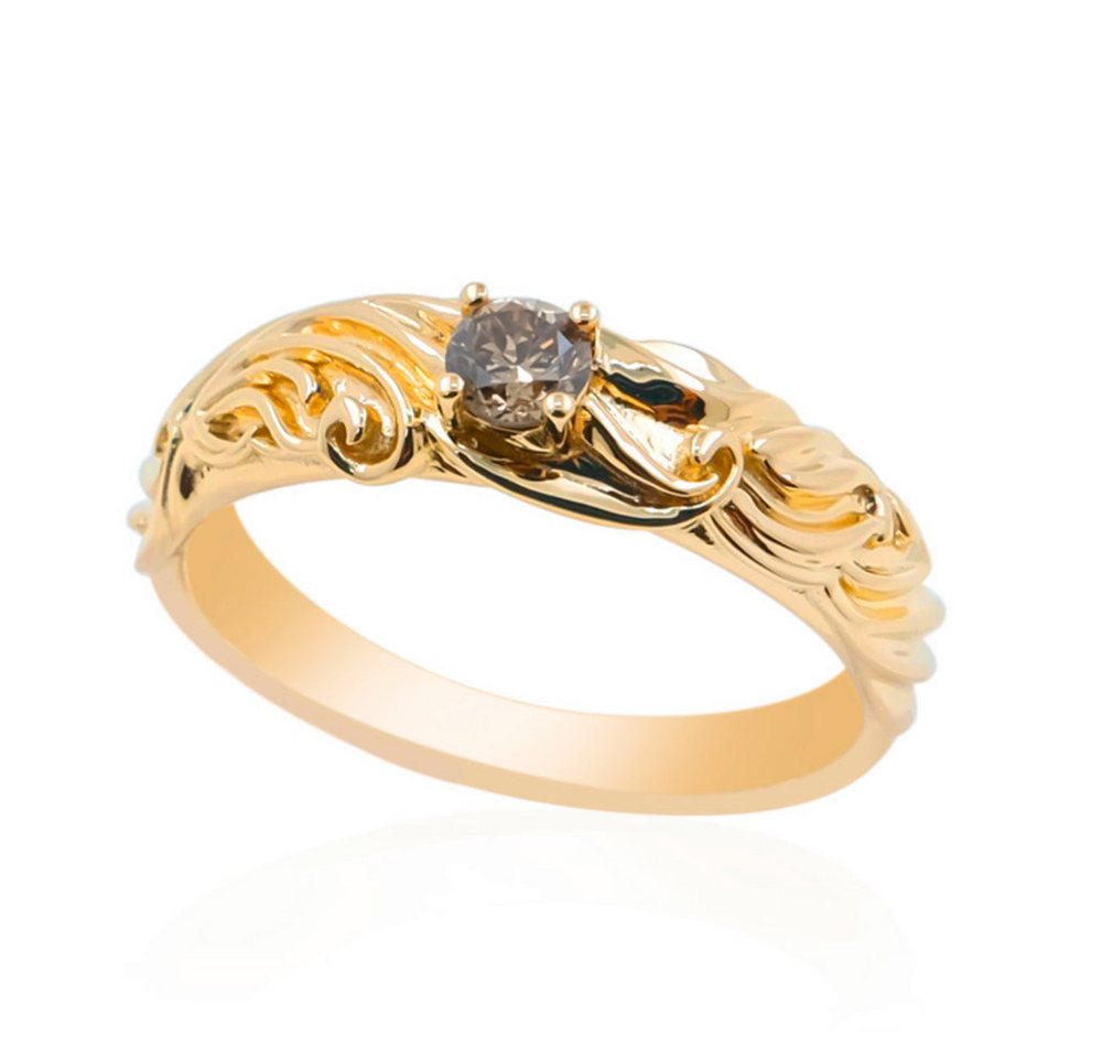 Cavill Diamantring Cavill Goldring 9 Karat mit 0,171 ct Champagner Diamant Brillant (1-tlg) von Cavill