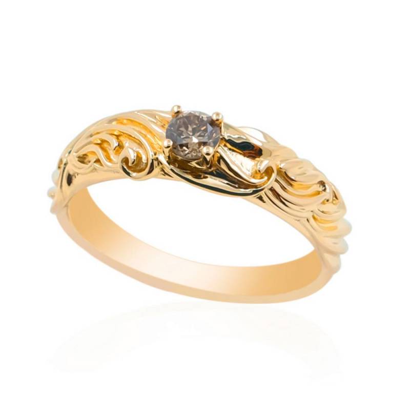 Cavill Diamantring Cavill Goldring 9 Karat mit 0,171 ct Champagner Diamant Brillant (1-tlg) von Cavill