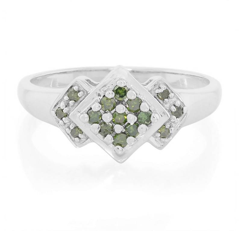 Cavill Diamantring Cavill Ring Sterlingsilber 0,205 ct grüne Fancy Diamanten platin (1-tlg) von Cavill