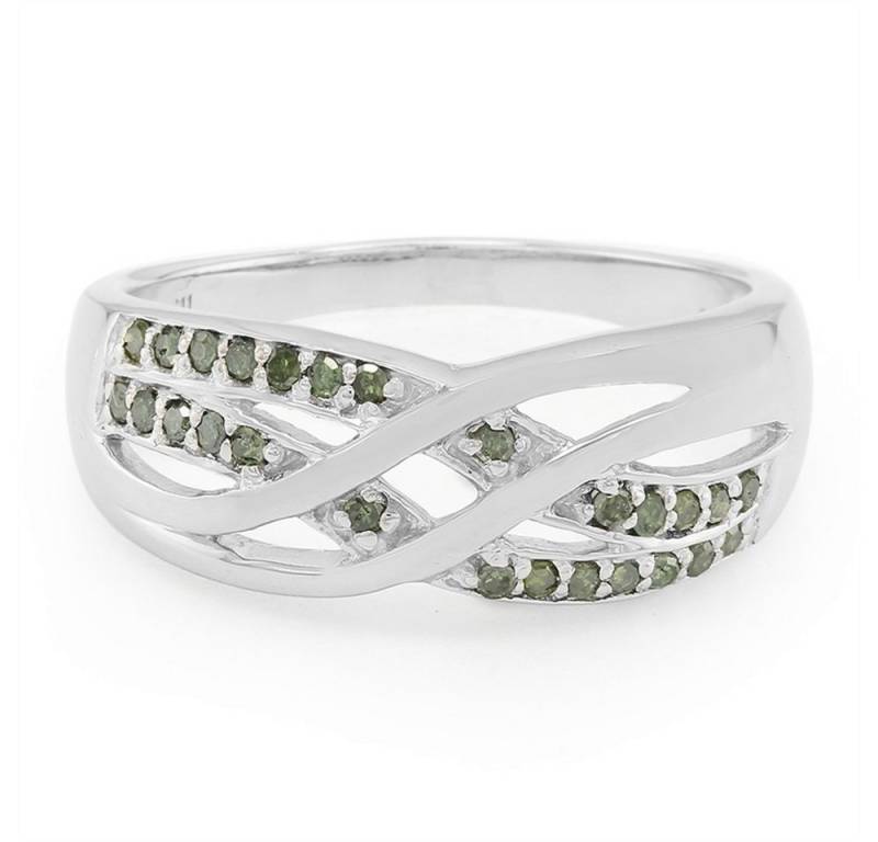 Cavill Diamantring Ring mit 0,2 ct Fancy-Diamant, 26 Diamanten, platiniert, Wellen-Design (1-tlg) von Cavill