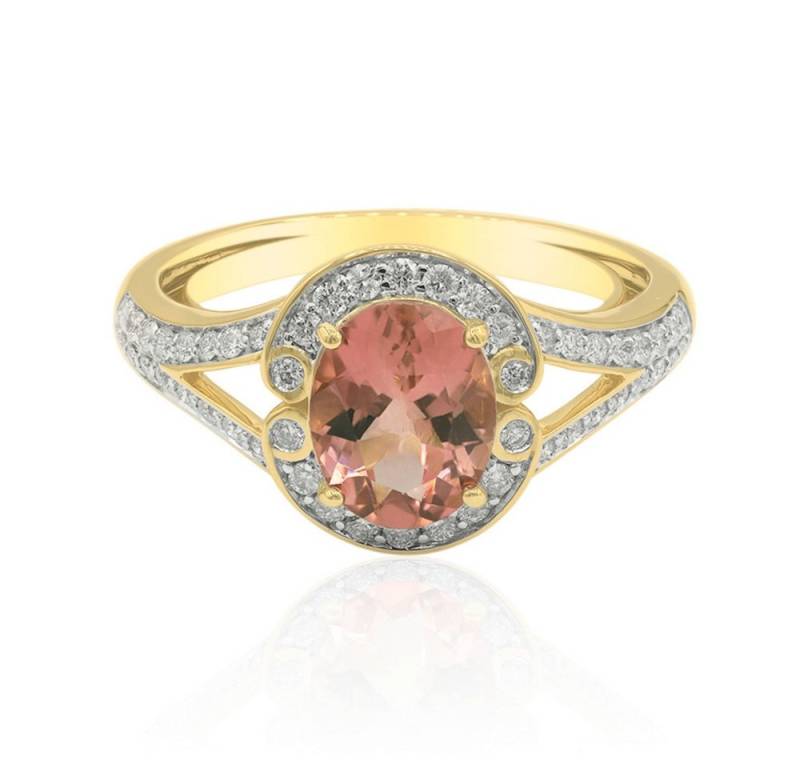 Cavill Diamantring Brasilianischer rosa Turmalin 14K Gold Ring, 1,5ct (1-tlg) von Cavill