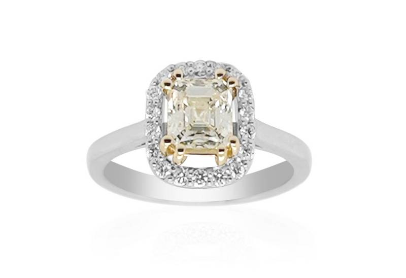 Cavill Diamantring Cavill Ring 750er Gold, 1,42 ct VS1 Asscher Diamant, Gelb-Weiß (1-tlg) von Cavill