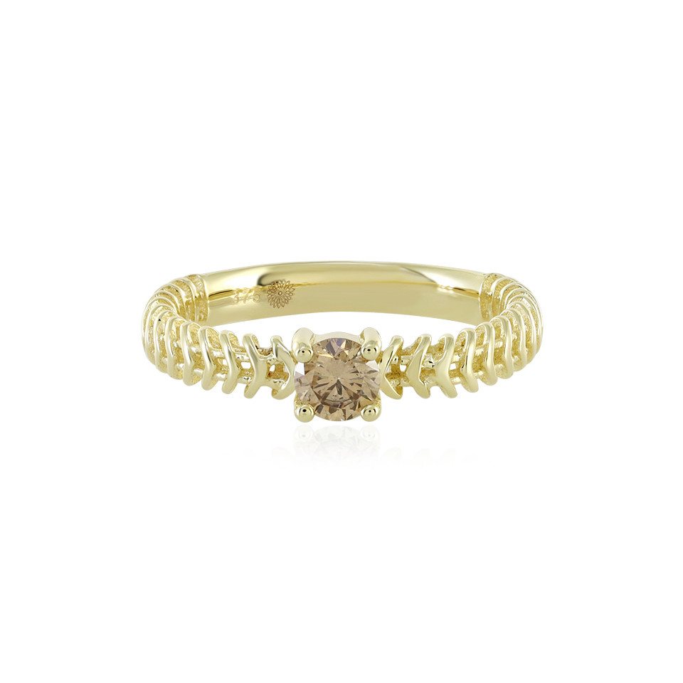 Cavill Diamantring Champagner-Diamant 375 Gold Ring, 0,234ct verschnörkelt Twist (1-tlg) von Cavill