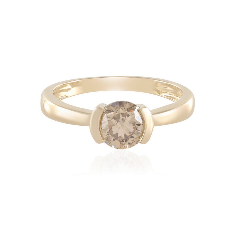 Cavill Diamantring Goldring 14K mit 0,93 ct Champagnerdiamant, Brillantschliff (1-tlg) von Cavill
