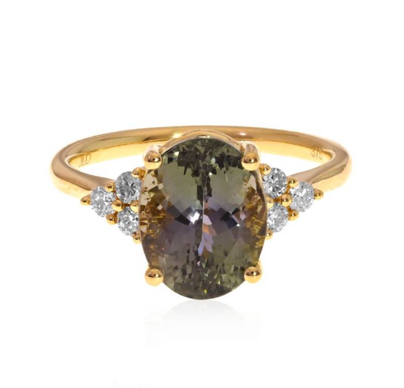 Cavill Diamantring Cavill Goldring 3,55 ct Tansanit oval, 6 Diamanten 375er Gold (1-tlg) von Cavill