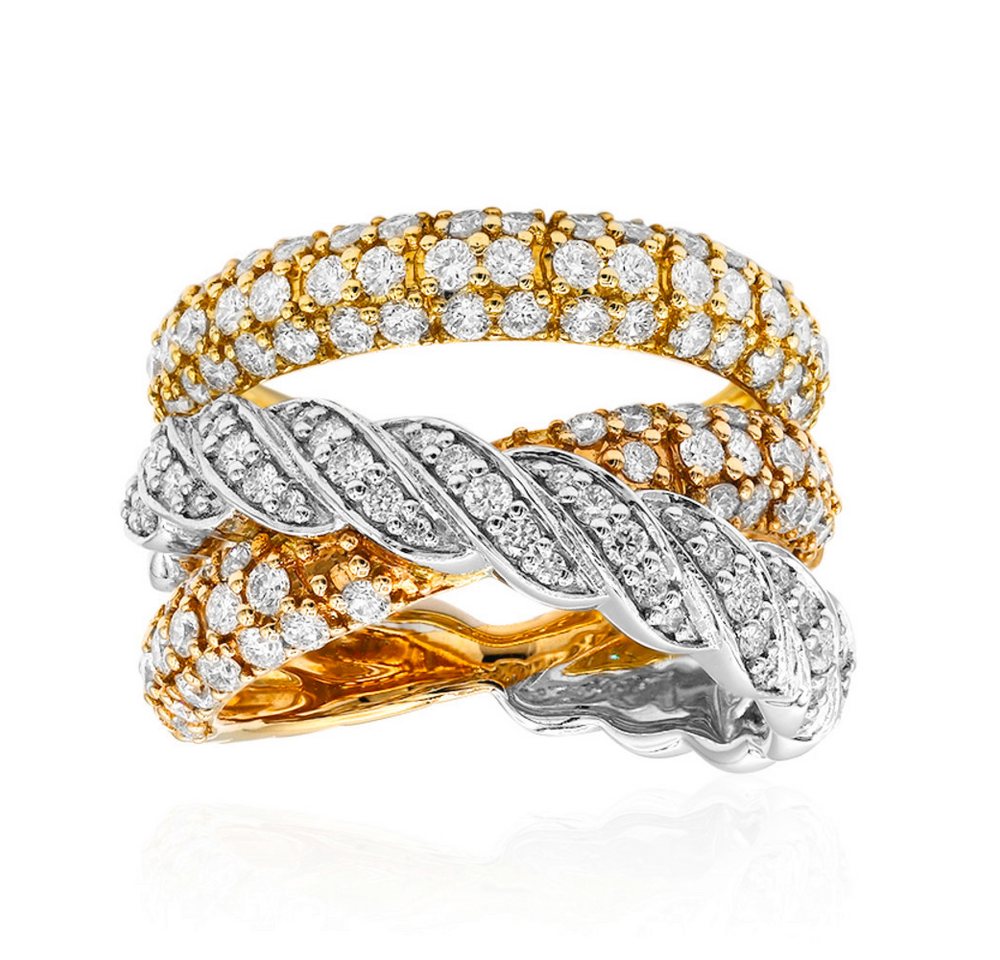 Cavill Diamantring Cavill VVS1 Diamantring 1,57 ct 18K Gold Weiß- & Gelbgold Pavé (1-tlg) von Cavill