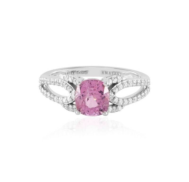 Cavill Diamantring Cavill 14 Karat Weißgold Ring 1,76 ct Spinell pink & 0,24 ct Diamant (1-tlg) von Cavill