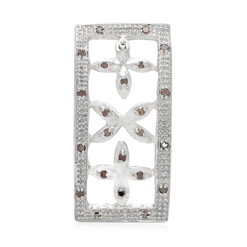 Cavill Fancy-Diamant Anhänger Damen 0,23 ct Rundschliff in 925er Sterlingsilber mit Platinbeschichtung, Eleganter und Moderner Floral Design Schmuck, 32x16 mm, Silbern Glänzend Cavill Fancy-Diamant Anhänger Damen 0,23 ct Rundschliff in 925er Sterlingsilber mit Platinbeschichtung, Eleganter und Moderner Floral Design Schmuck, 32x16 mm, Silbern Glänzend von Cavill
