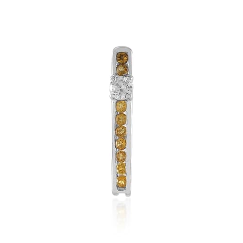 Cavill Exquisiter Kambodschanischer Zirkon-Citrin-Anhänger aus 925er Sterlingsilber - Eleganter Schmuck mit Edelsteinen für Damen, 0,63 Karat, Glänzender Halsschmuck für jeden Anlass von Cavill
