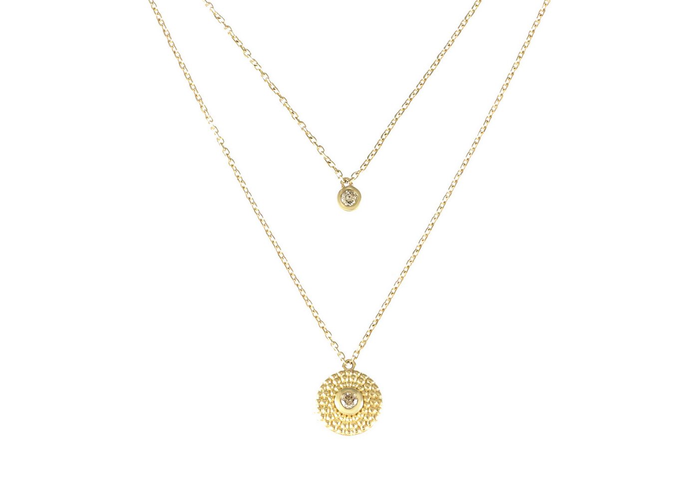 Cavill Goldkette 375er Gelbgold Collier mit 2 VS1 Schokoladen Diamanten, 0,054 ct (1-tlg) von Cavill