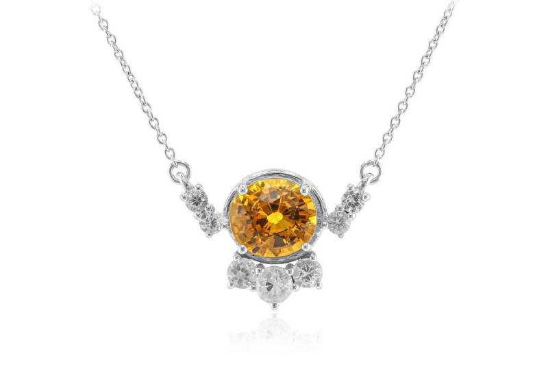 Cavill Goldkette 9 Karat Weißgoldkette mit 1,51 ct orange & weißen Saphiren, 45,5 cm (1-tlg) von Cavill