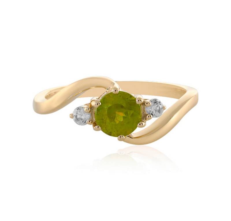 Cavill Goldring 9K Gelbgold Ring 0,75 ct grüner Sphen & 0,14 ct Zirkon Damen (1-tlg) von Cavill