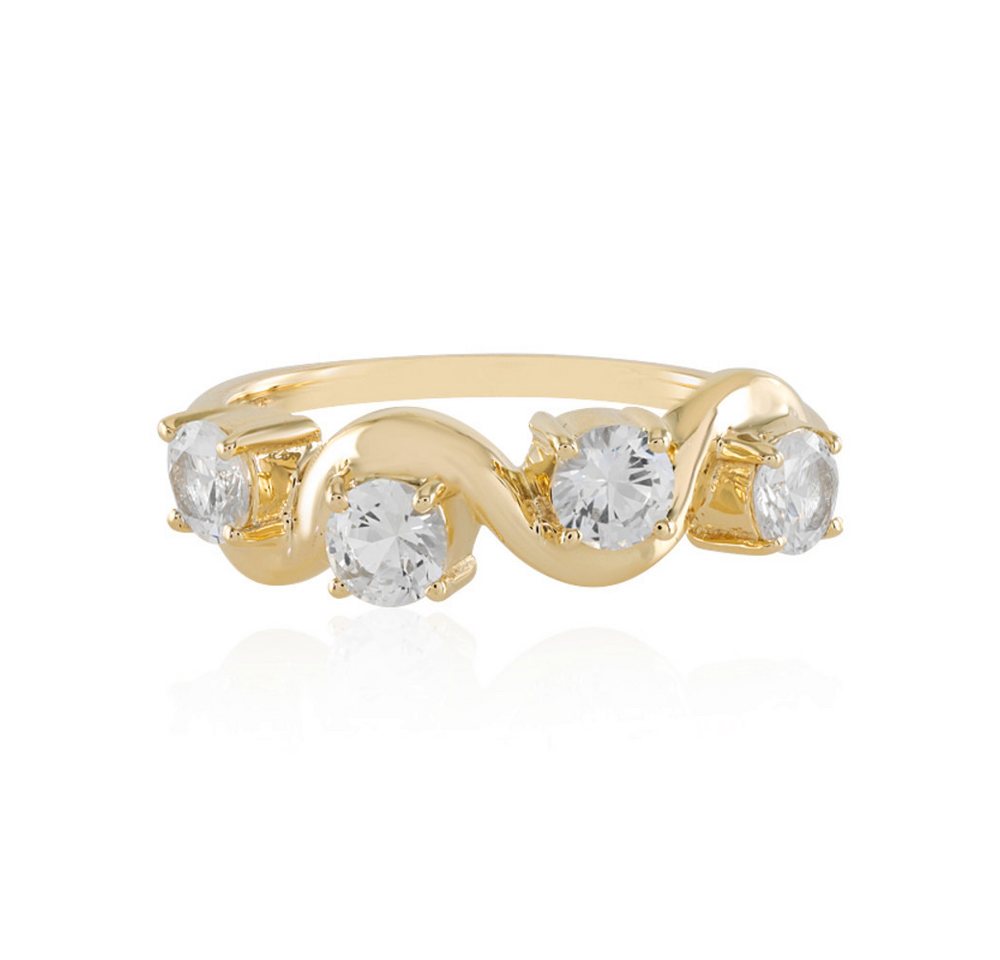 Cavill Goldring Cavill Damenring 375er Gelbgold mit 4 weißen Saphiren 0,94 ct (1-tlg) von Cavill